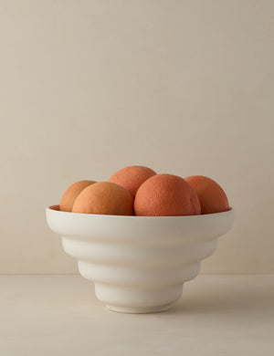 Cascading matte ceramic serving bowl