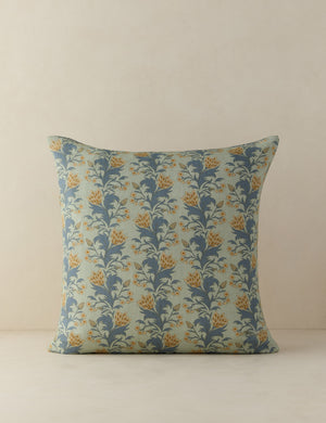 Catesby floral linen throw pillow