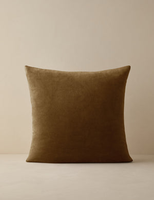 Charlotte Toast Brown Square Velvet Pillow