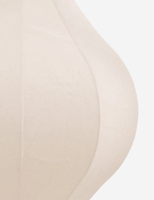 Close up view of the Ozell lantern paper shade pendant light.