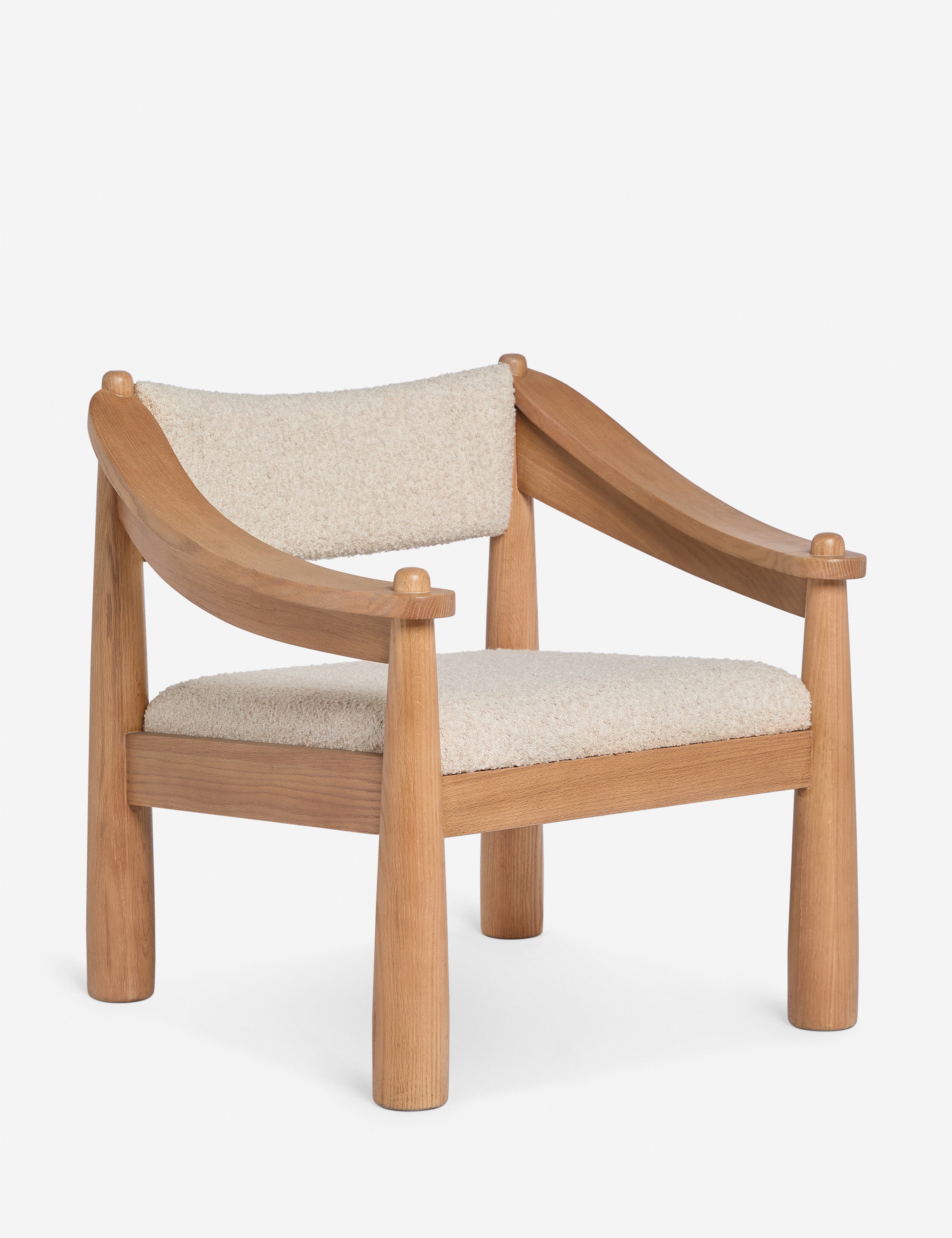 #color::natural-boucle | Delise sloped-arm boucle seat accent chair
