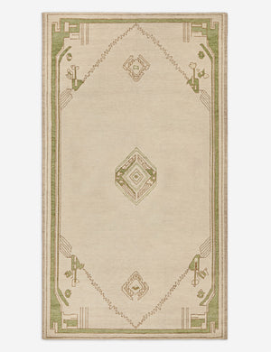 Elna Hand-Knotted Wool Rug Swatch, Ivory and Mint