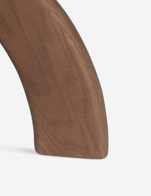 Close up view of the Etna sculptural modern wood accent stool by Aimee Song