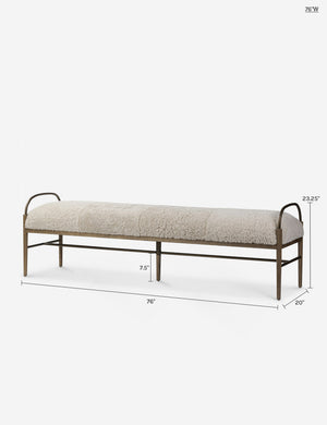 Demi Bench by Amber Lewis x Four Hands : Beige Shearling / 76