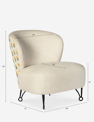 Cove Accent Chair by Meno Home x Co.House Designs : Natural Linen and Floral