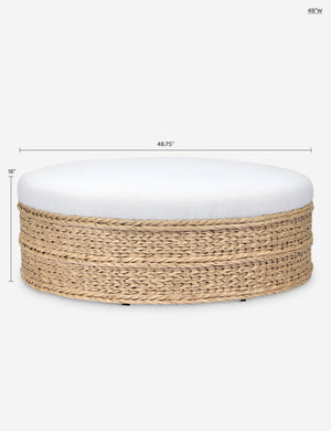 Rowan Indoor / Outdoor Round Ottoman by Amber Lewis x Four Hands : Alessi Linen / 48