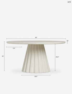 Lazenby Indoor / Outdoor Round Dining Table : White / 60