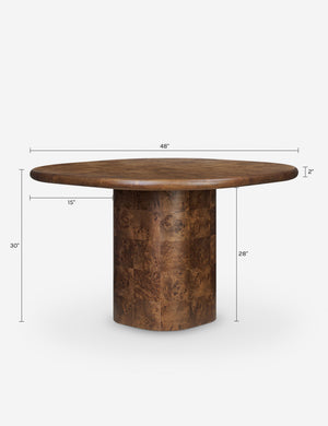 Malko Square Dining Table by Amber Lewis x Four Hands : Dark Brown Burl