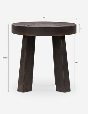 Sadira Round Side Table by Amber Lewis x Four Hands : Burnt Oak