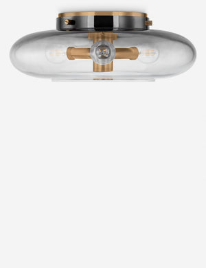 Macmillan modern smoke tint glass flush mount light