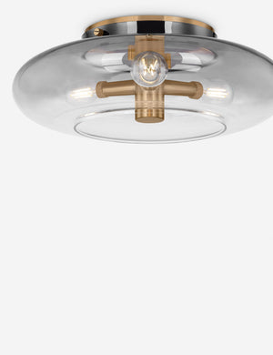 Macmillan modern smoke tint glass flush mount light