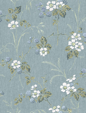 Heaton Linen Fabric Swatch by Nathan Turner, Blue