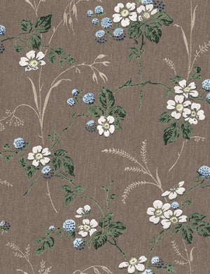 Heaton Linen Fabric Swatch by Nathan Turner, Chocolate