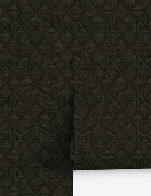 Hoffmann Faux Sisal Textured Peel and Stick Wallpaper by Jeremiah Brent, Black - Swatch
