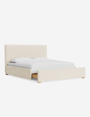 Open Box: Johnson Storage Bed, Ivory Modern Boucle King