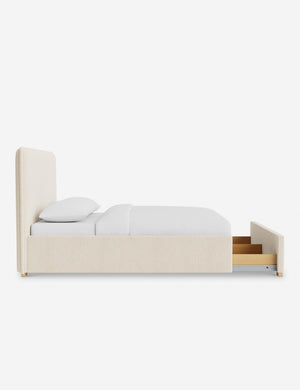 Open Box: Johnson Storage Bed, Ivory Modern Boucle King