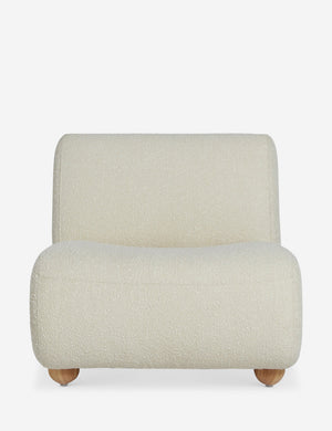 Kya textural boucle armless accent chair.