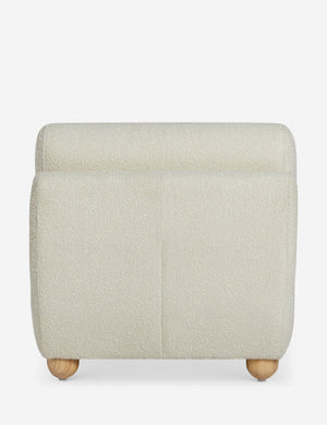 Back of the Kya textural boucle armless accent chair.