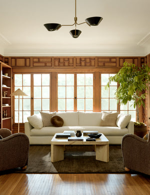 Riaz Chandelier : Cream and Brass / 3 Light