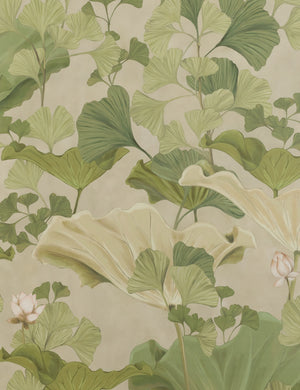 Lotus lush botanical wallpaper by Aimee Song