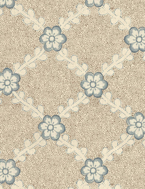 Lucia Tea Stained Linen Fabric Swatch by Nathan Turner, Brown and Blue