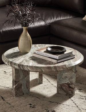 Open Box: Kapala Coffee Table, Taupe Marble Large