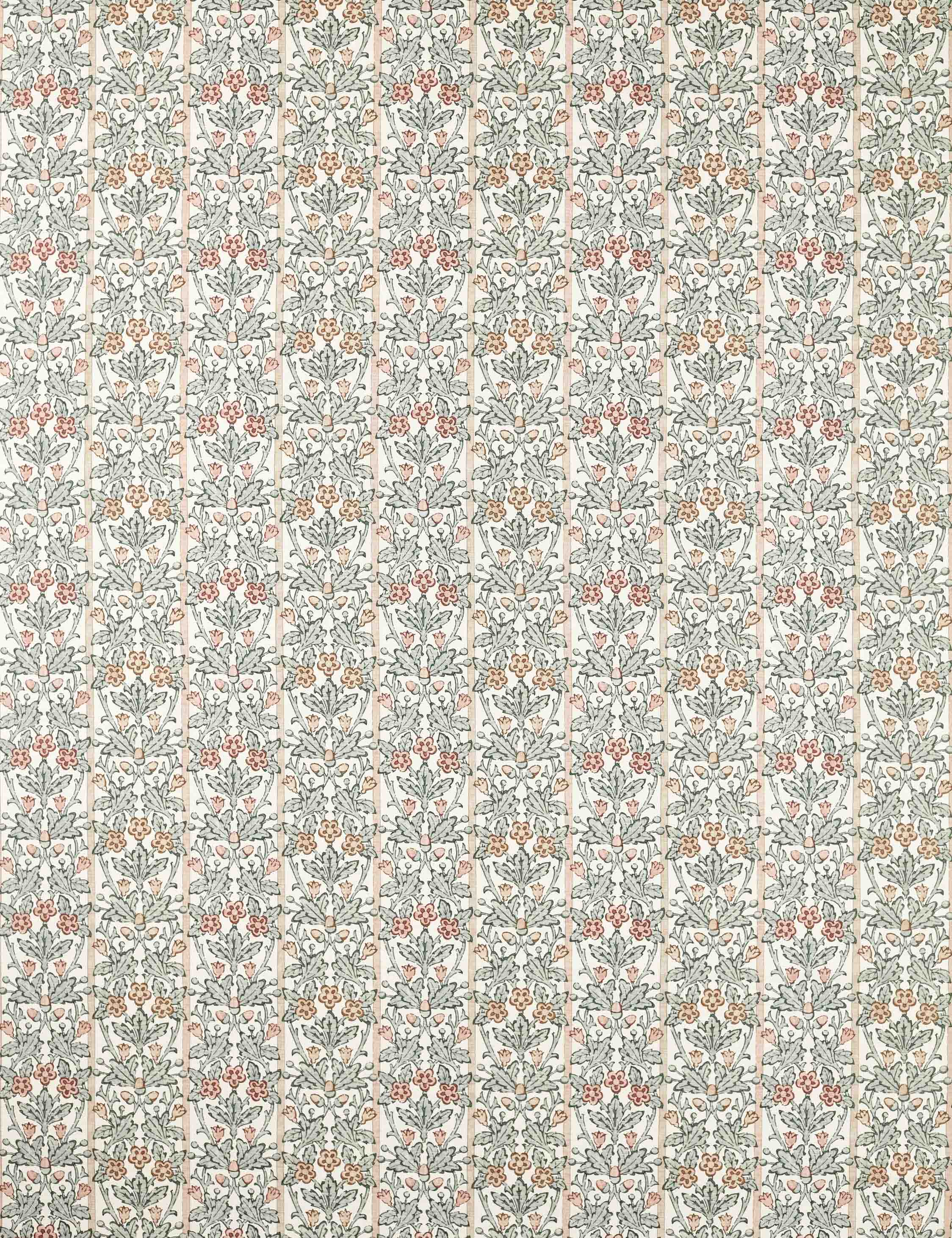Oak & Blossom Fabric by Morris & Co, Thyme and Woad