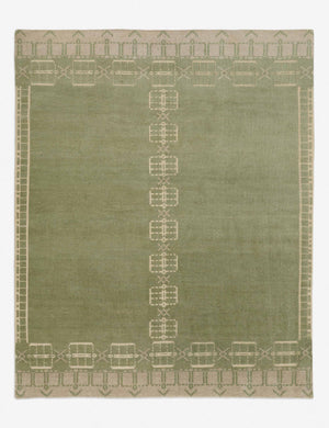 Macario high-low pile geometric motif hand-knotted wool rug
