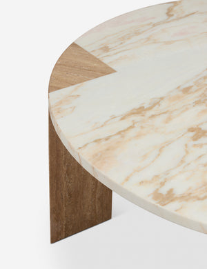 Open Box: Mahoe Round Coffee Table, Travertine and Marble by Carly Cushnie