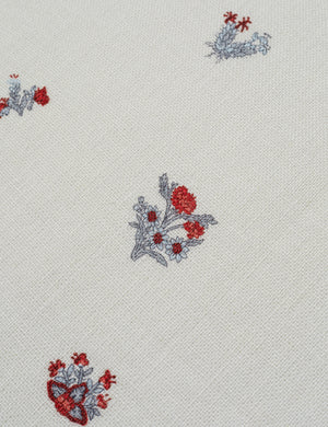 Mayfair Linen Fabric Swatch by Heidi Caillier, Crimson