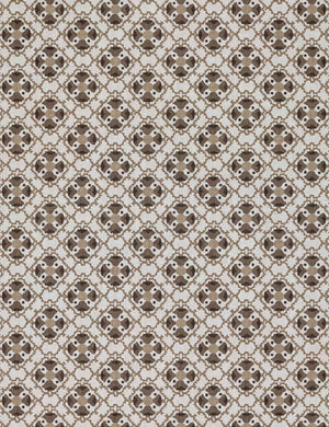 Medallion All Over Linen Fabric Swatch by Nathan Turner, Brown