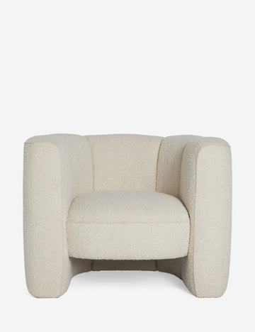 Open Box: Mila Accent Chair, Ivory Boucle by Eny Lee Parker