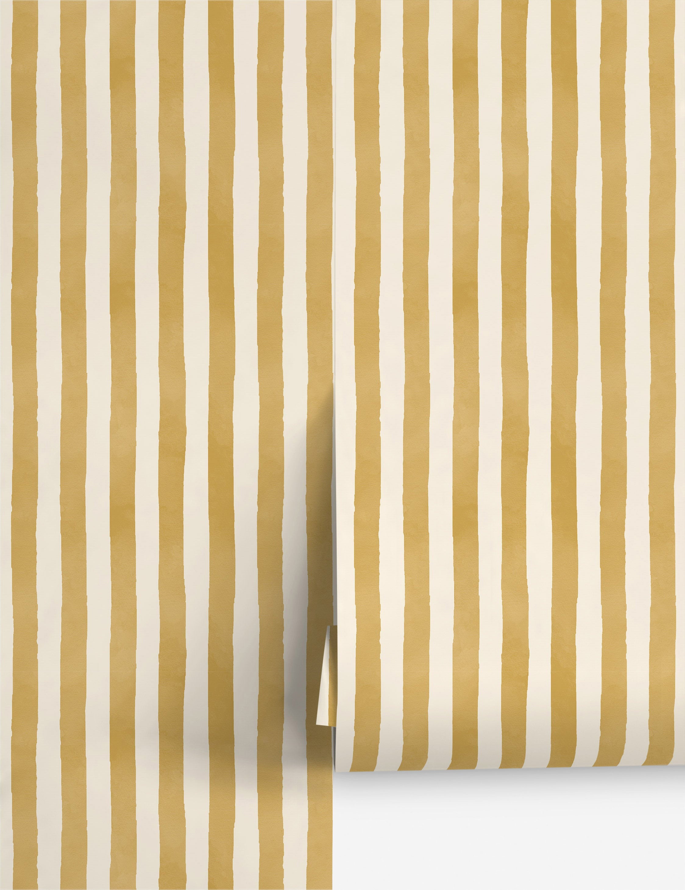 Painterly Stripe Wallpaper, by Sarah Sherman Samuel, Ochre - Swatch