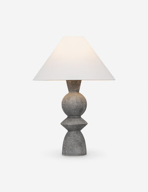 Bulsara geometric, stone-finish ceramic table lamp