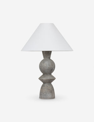 Bulsara geometric, stone-finish ceramic table lamp