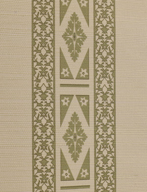 Close up of the Paradiso grasscloth striped Wallpaper by Jake Arnold