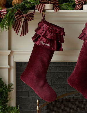 Clarey Velvet Stocking : Blush