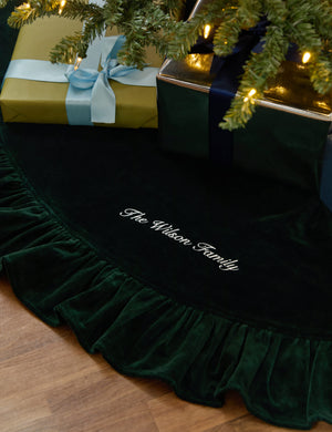 Mauree Velvet Tree Skirt : Olive