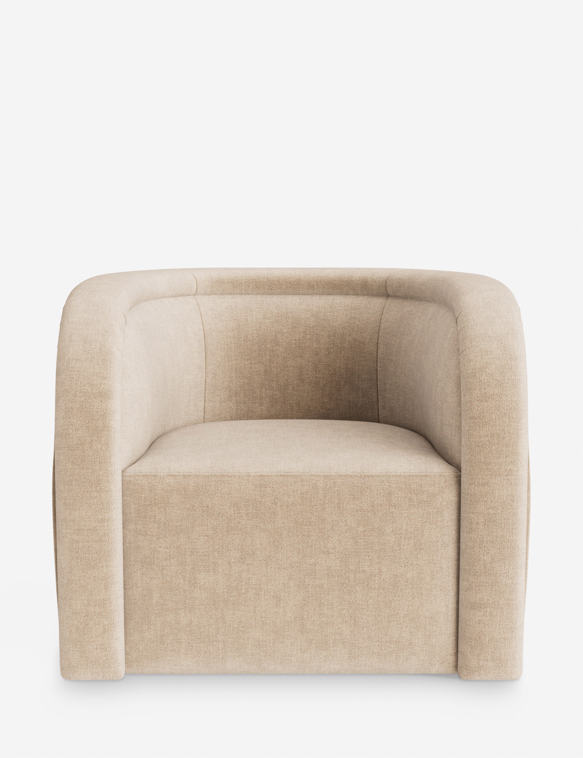 Open Box: Ricci Swivel Chair, Natural Performance Striated Velvet