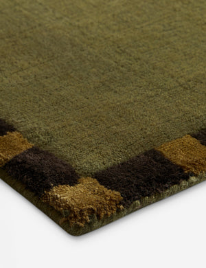 Rajaa Hand-Loomed Viscose Rug Swatch by Sarah Sherman Samuel, Dark Olive