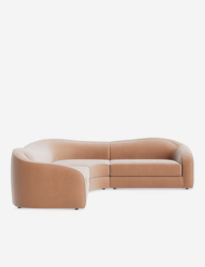 Open Box: Shaw Corner Sectional Sofa, Blush Performance Velvet