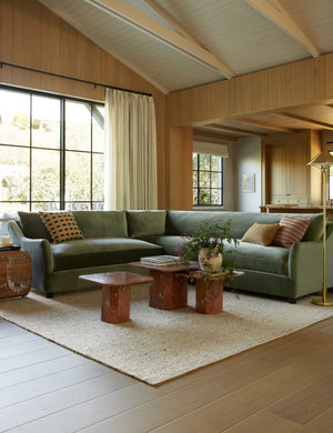 Niven Corner Sectional Sofa : Army Performance Basketweave / 118