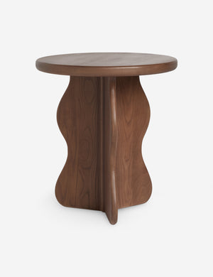 Telle wavy leg solid wood round side table by Aimee Song