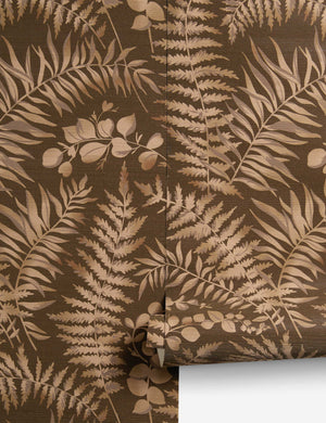 Thea Grasscloth Wallpaper, Chocolate - Swatch