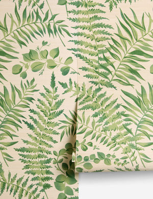 Thea Grasscloth Wallpaper, Forest - Swatch