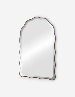 Angled view of the Gannet scalloped frame wall mirror