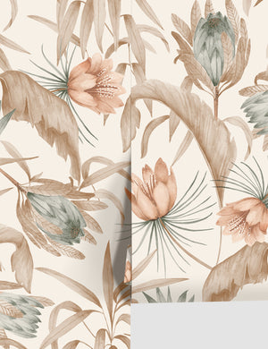 Tropical Wallpaper by Rylee + Cru, Natural - Swatch
