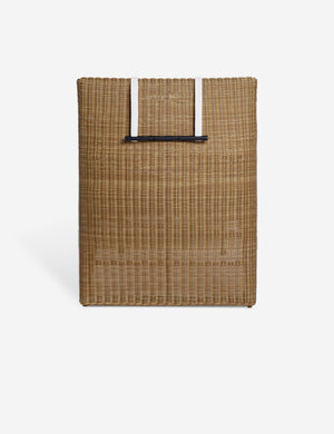Back of the Marisol sculptural wicker outdoor chaise by Sarah Sherman Samuel.