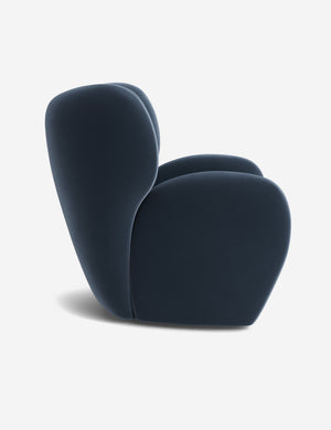 Open Box: Ovid Swivel Chair, Blue Modern Velvet by Aimee Song