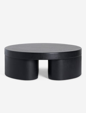 Olga round modern black oak coffee table